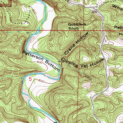 Topographic Map of Dipping Vat Hollow, AR