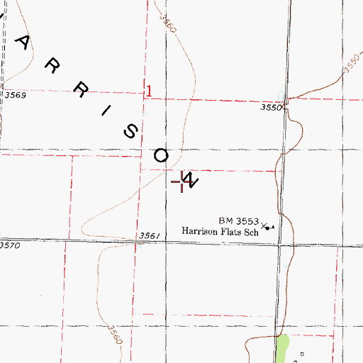 Topographic Map of Harrison Flats, KS