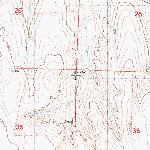 Topographic Map of Township of Weskan, KS