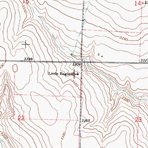Topographic Map of Little Eagle Church, KS
