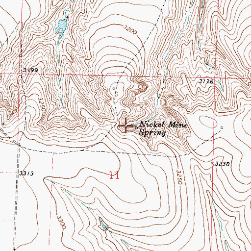 Topographic Map of Nickel Mine Spring, KS