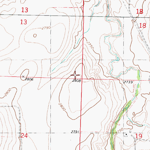 Topographic Map of Township of Lees, KS