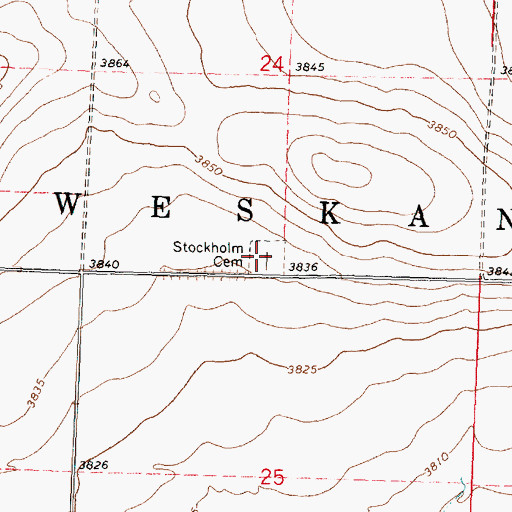 Topographic Map of Stockholm Cemetery, KS