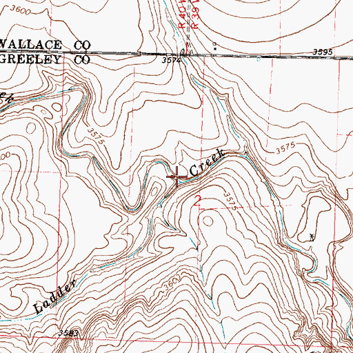 Topographic Map of Middle Ladder Creek, KS