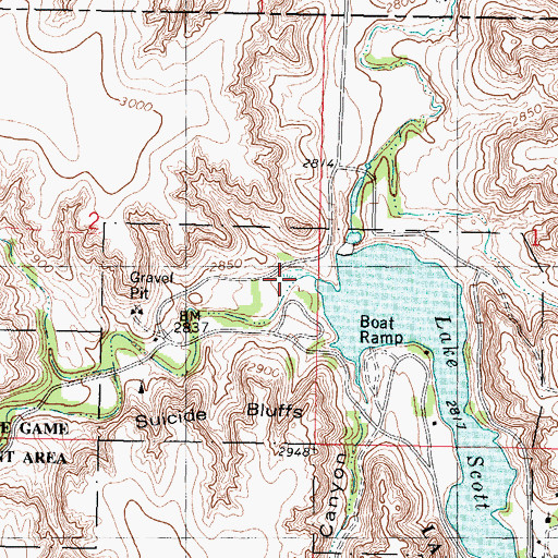 Topographic Map of Timber Canyon, KS