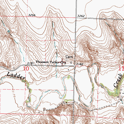 Topographic Map of Pleasant Valley Church, KS