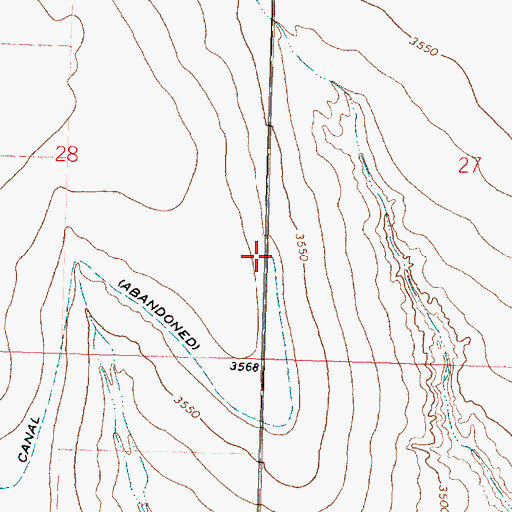 Topographic Map of Amity Canal, KS