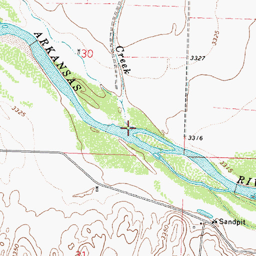 Topographic Map of West Bridge Creek, KS