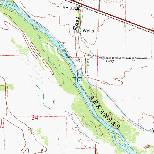 Topographic Map of East Bridge Creek, KS