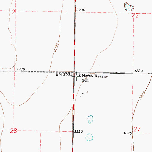 Topographic Map of North Kearny School, KS