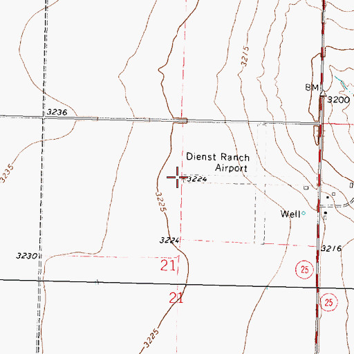 Topographic Map of Dienst Ranch Airport (historical), KS