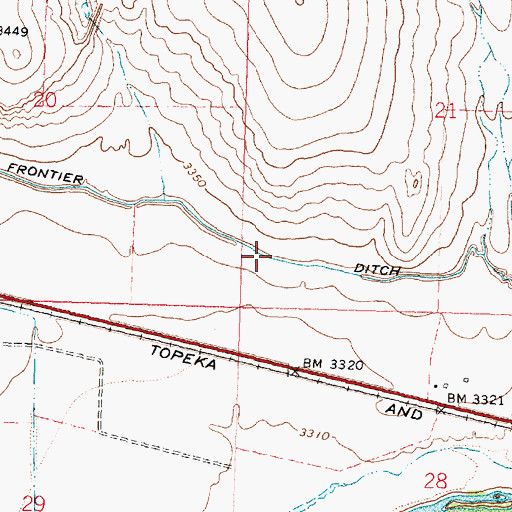 Topographic Map of Frontier Ditch, KS