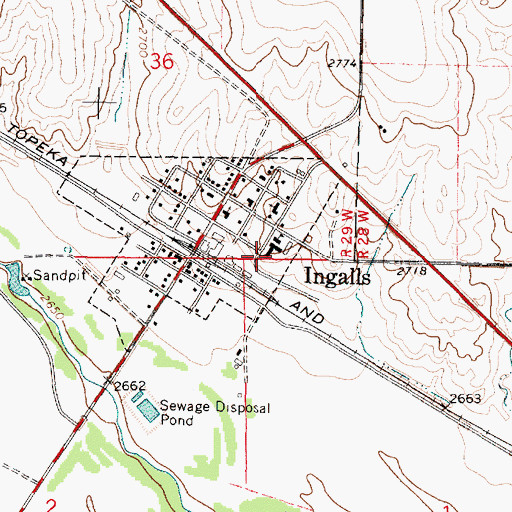 Topographic Map of Theoni Elementary School, KS