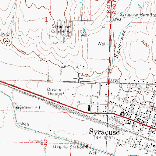 Topographic Map of Syracuse Creek, KS