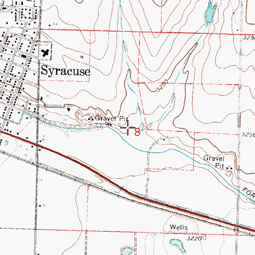 Topographic Map of Township of Syracuse, KS