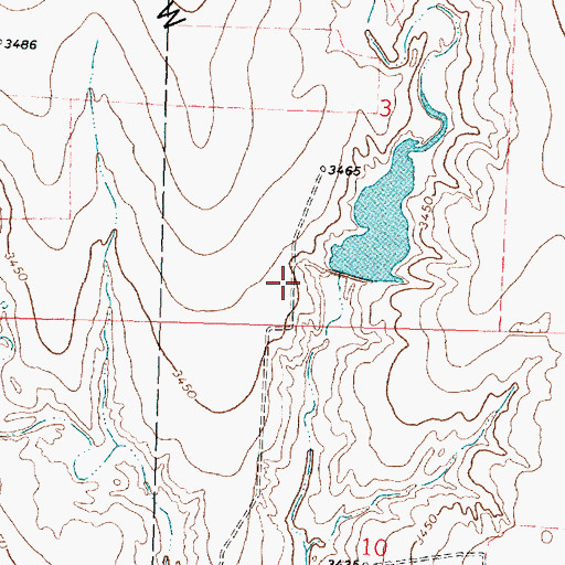 Topographic Map of Bradshaw Gas Field, KS