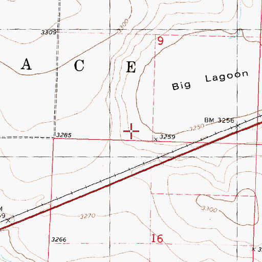 Topographic Map of Shirley Creek, KS