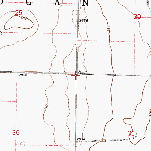 Topographic Map of Township of Logan, KS