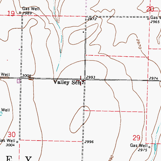Topographic Map of Valley School, KS