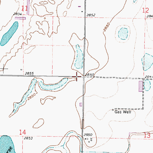 Topographic Map of Lake View School, KS