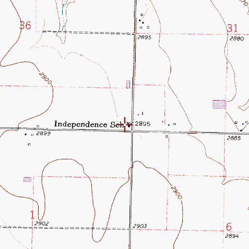 Topographic Map of Independence School, KS