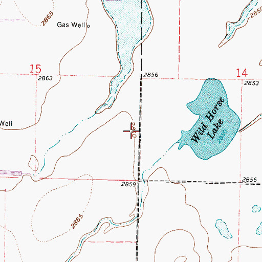 Topographic Map of Wild Horse Lake, KS