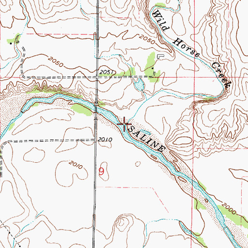 Topographic Map of Wild Horse Creek, KS