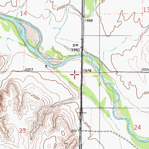 Topographic Map of Tomcat Creek, KS