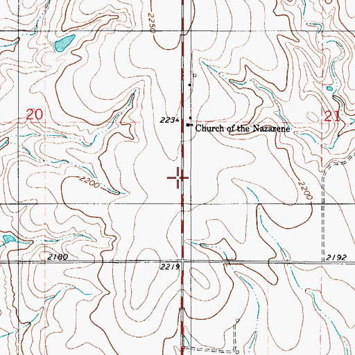 Topographic Map of Church of the Nazarene, KS