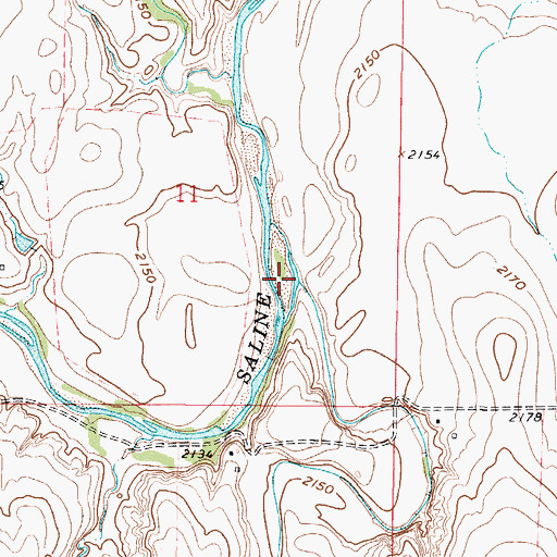 Topographic Map of Shaw Creek, KS