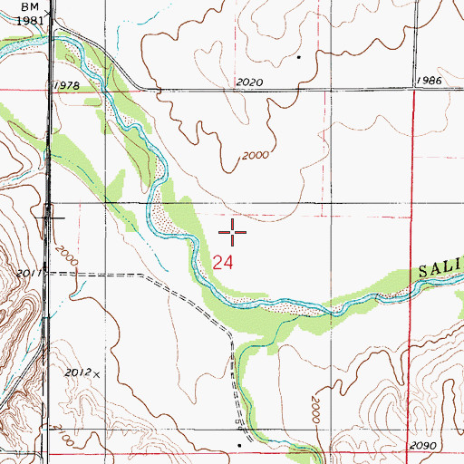 Topographic Map of East Spring Creek, KS