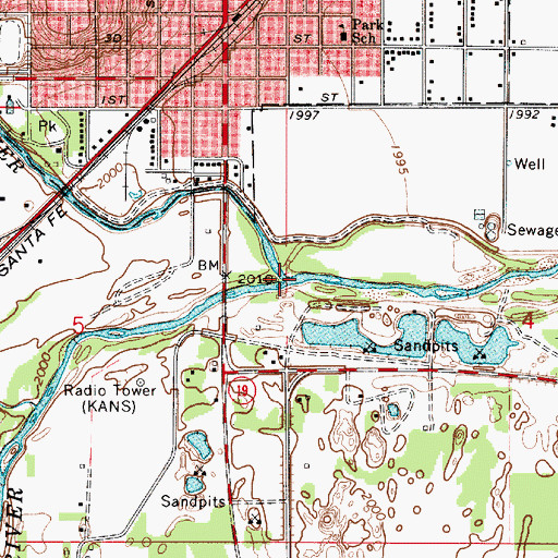 Topographic Map of Pawnee River, KS