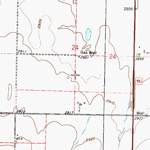 Topographic Map of Currey Farms Airport (historical), KS
