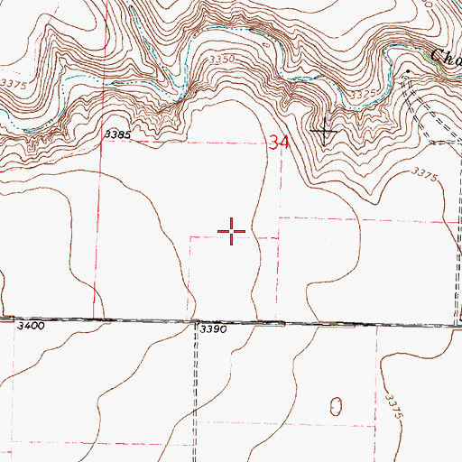 Topographic Map of Arrow B Ranch Airport (historical), KS