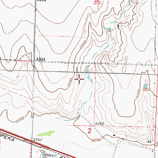 Topographic Map of Hamilton County, KS