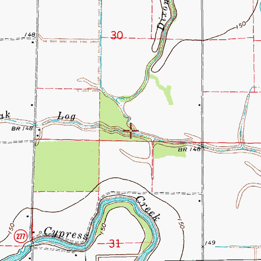 Topographic Map of Dixon Bayou, AR