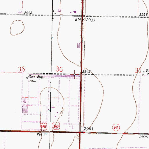 Topographic Map of Santa Fe (historical), KS