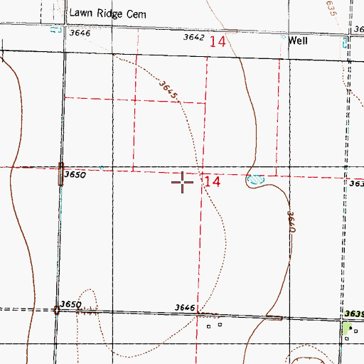 Topographic Map of Lawnridge (historical), KS