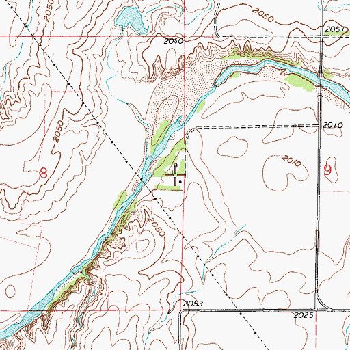 Topographic Map of Mendota (historical), KS
