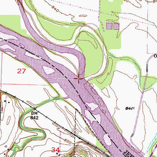 Topographic Map of Delaware River, KS