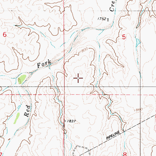 Topographic Map of Jug Motte Creek, KS