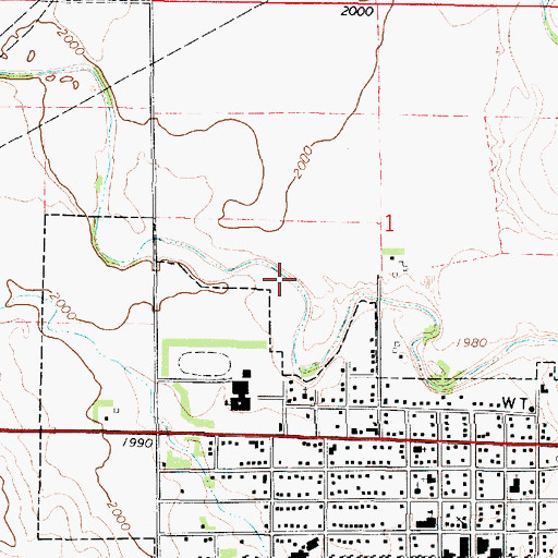 Topographic Map of Ashland Country Club, KS