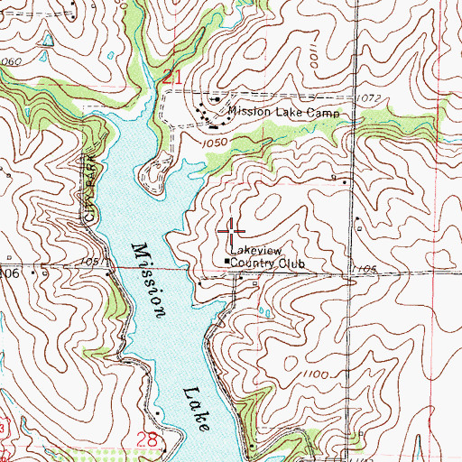 Topographic Map of Horton Lakeview Country Club, KS