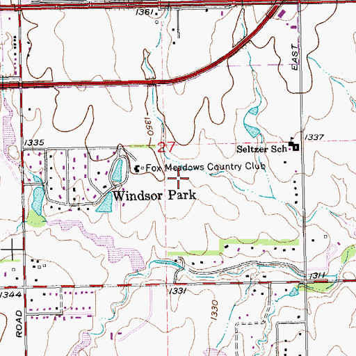 Topographic Map of Fox Meadows Country Club, KS