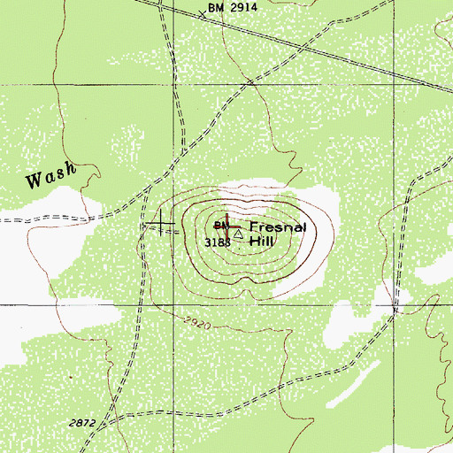 Topographic Map of Fresnal Hill, AZ
