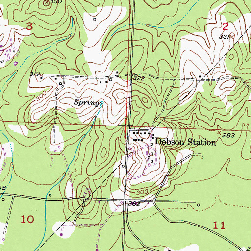 Topographic Map of Dobson Station, AR