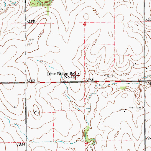 Topographic Map of Blue Ridge School Number 130, KS
