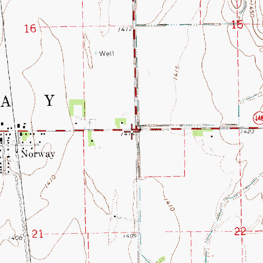 Topographic Map of Township of Norway, KS
