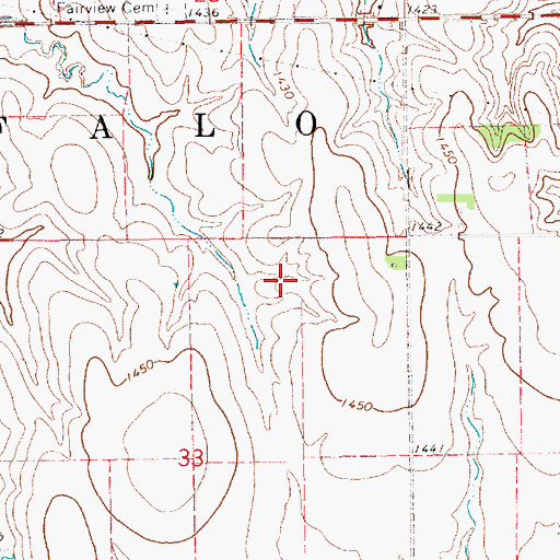 Topographic Map of Township of Buffalo, KS