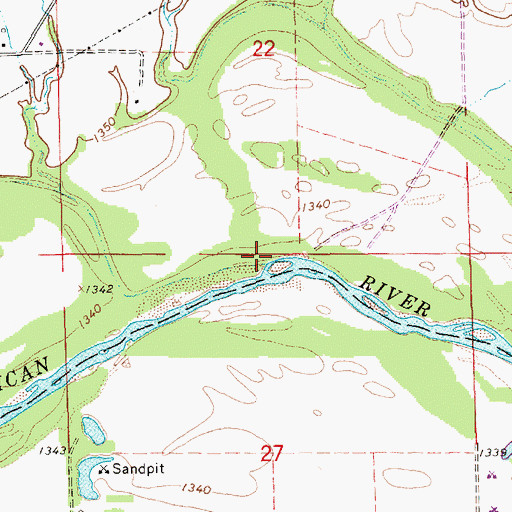 Topographic Map of Cool Creek, KS